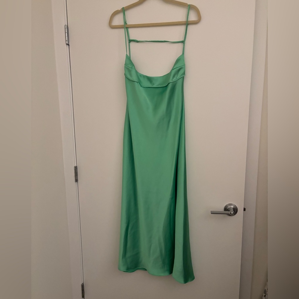 NWT Zara Green Open Back Dress